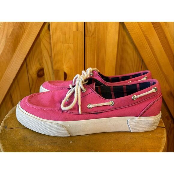 Polo Ralph Lauren Lilia canvas stripes pink size 9B  - Picture 3 of 9